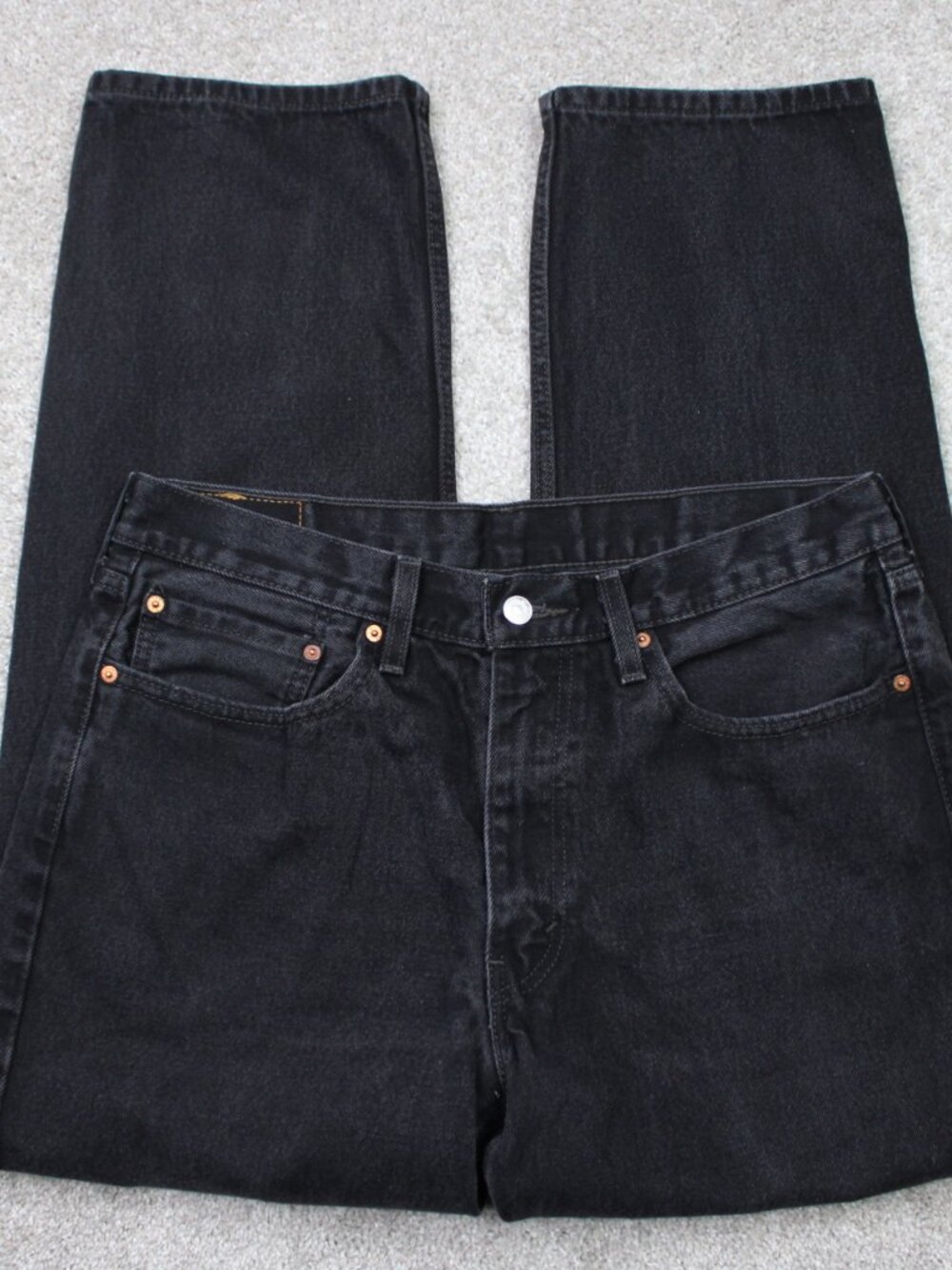 Levi's 550 Jeans Mens 36x30 Black Relaxed Fit 100% Cotton 5-Pocket Denim Y2K